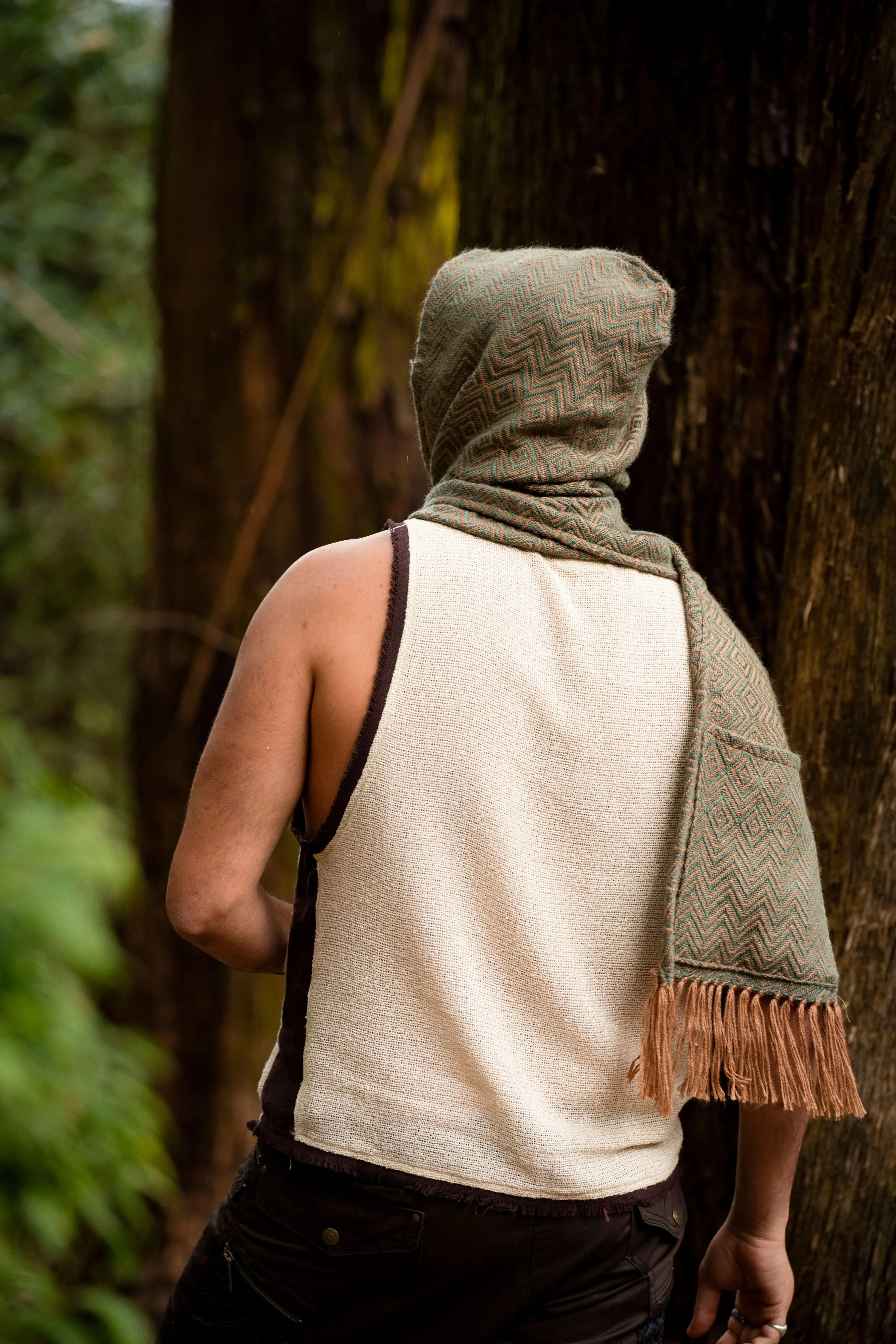 Valley Scarf with Pockets for Men - Green with Pockets