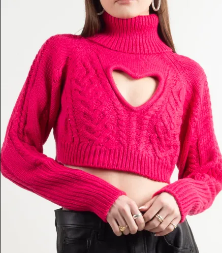 Vera Cropped Cut Out Sweater