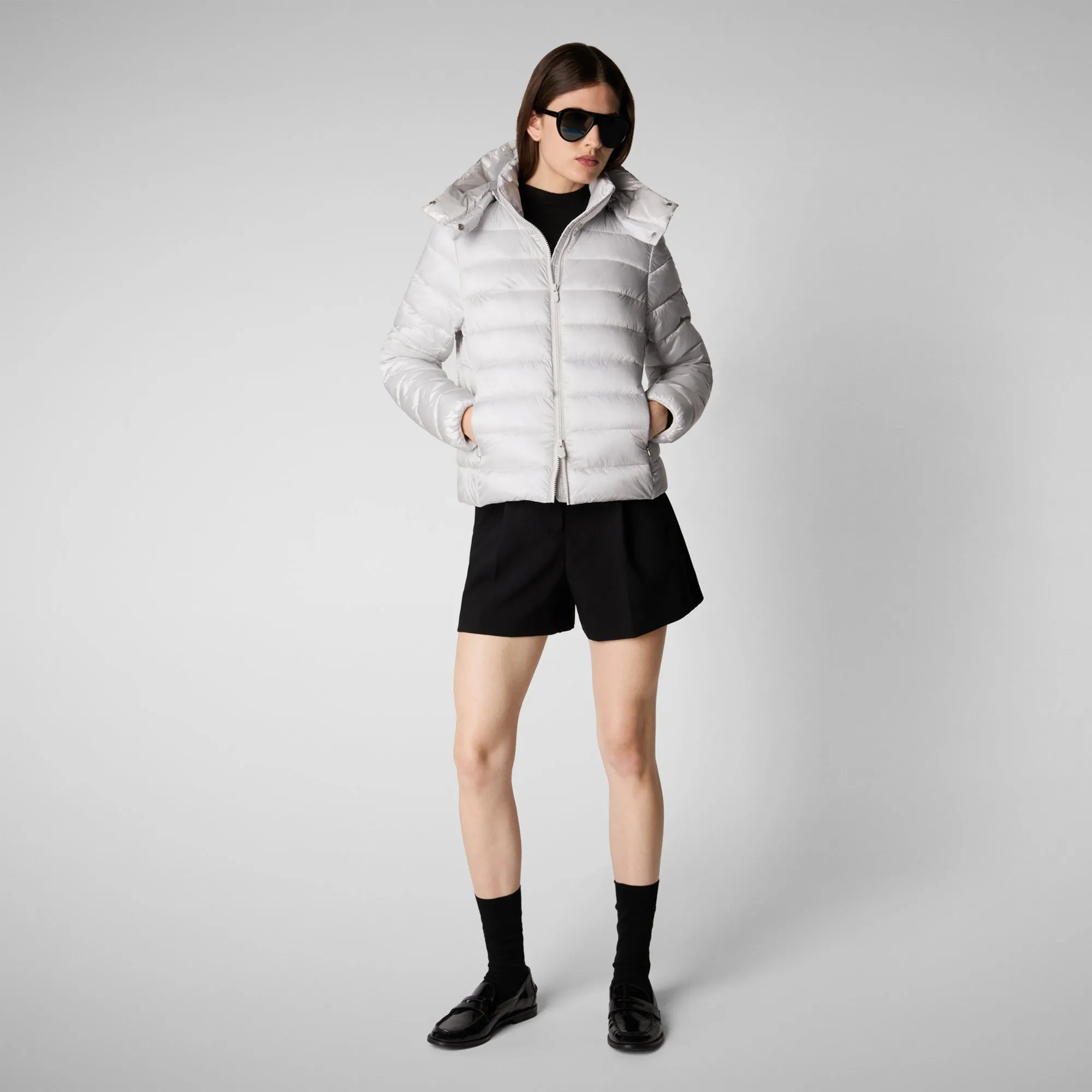 Women's animal free Puffer jacket Liana in fog grey