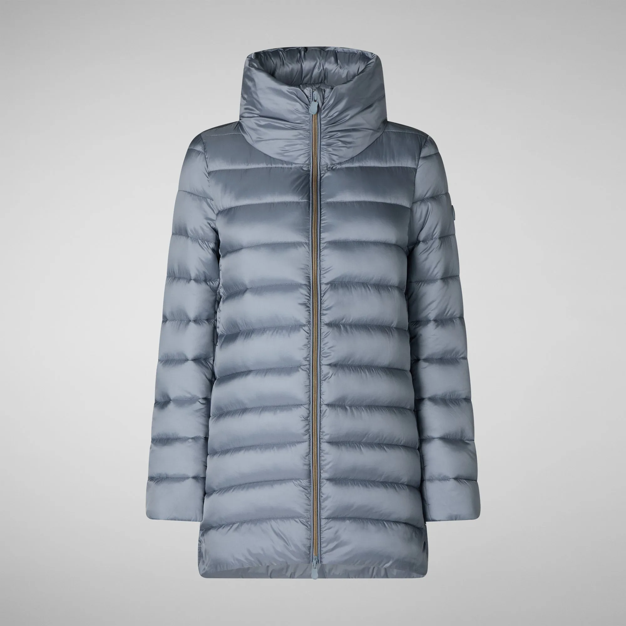 Women's Hooded Animal free Puffer Coat Lydia in blue fog